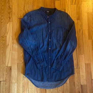 Jackson Band Collar Denim Shirt - M